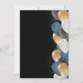 Denim Diamonds Bling Balloons Zwart 30ste verjaard Kaart (Achterkant)