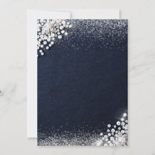Denim Diamonds Bling Classy 30ste verjaardagsfeest Kaart (Achterkant)