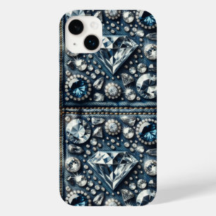 Denim & Diamonds Bling Edelsteen Glam Jewels Case-Mate iPhone 14 Plus Hoesje