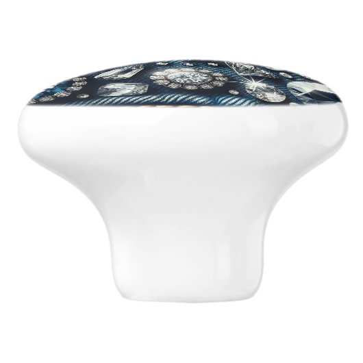 Denim & Diamonds Bling Edelsteen Glam Jewels Keramische Knop (Zijkant)