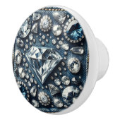 Denim & Diamonds Bling Edelsteen Glam Jewels Keramische Knop (Rechts)