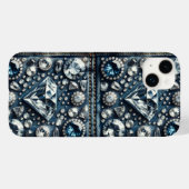 Denim & Diamonds Bling Edelsteen Glam Juwelen Case-Mate iPhone Case (Achterkant (horizontaal))