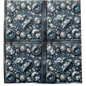 Denim & Diamonds Bling Edelsteen Glam Juwelen Douchegordijn (Voorkant)