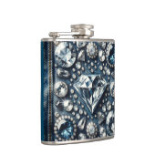 Denim & Diamonds Bling Edelsteen Glam Juwelen Heupfles (Rechts)