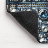 Denim & Diamonds Bling Edelsteen Glam Juwelen Muismat (Hoek)