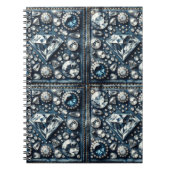 Denim & Diamonds Bling Edelsteen Glam Juwelen Notitieboek (Voorkant)