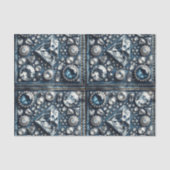 Denim & Diamonds Bling Edelsteen Glam Juwelen Tissuepapier (Voorkant)