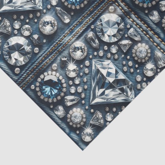 Denim & Diamonds Bling Edelsteen Glam Juwelen Tissuepapier (Detail)