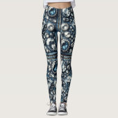 Denim & Diamonds Bling Edelsteen Glamour Juwelen Leggings (Voorkant)