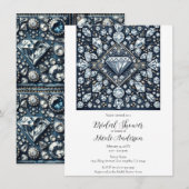 Denim & Diamonds Bling Glam Bruiloftsshower Kaart (Voorkant / Achterkant)