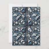 Denim & Diamonds Bling Glam Bruiloftsshower Kaart (Achterkant)