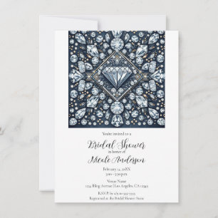 Denim & Diamonds Bling Glam Bruiloftsshower Kaart