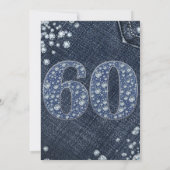 Denim & Diamonds Bling Glitter 60TH 60 Verjaardag Kaart (Achterkant)