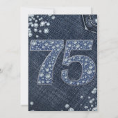 Denim & Diamonds Bling Glitter 75ste 75 Verjaardag Kaart (Achterkant)