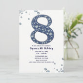 Denim & Diamonds Bling Glitter 8e 8 Verjaardag Kaart (Staand voorkant)