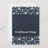 Denim & Diamonds Bling Glitter TAFEL VOEDSEL TENT Kaart (Voorkant)