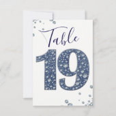 Denim & Diamonds Bling Glitter Tafelkaart 19 Kaart (Achterkant)
