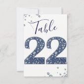 Denim & Diamonds Bling Glitter Tafelkaart 22 Kaart (Voorkant)
