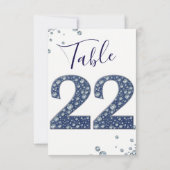 Denim & Diamonds Bling Glitter Tafelkaart 22 Kaart (Achterkant)