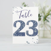 Denim & Diamonds Bling Glitter Tafelkaart 23 Kaart (Staand voorkant)