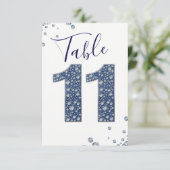 Denim & Diamonds Bling Glitter Tafelnummer 11 (Staand voorkant)