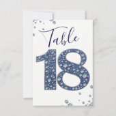 Denim & Diamonds Bling Glitter Tafelnummer 18 (Voorkant)