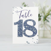 Denim & Diamonds Bling Glitter Tafelnummer 18 (Staand voorkant)