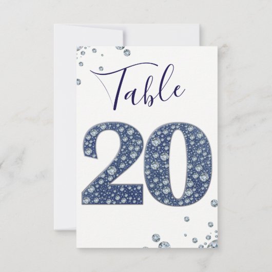 Denim & Diamonds Bling Glitter Tafelnummer 20 (Achterkant)