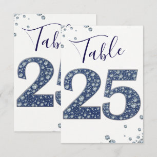 Denim & Diamonds Bling Glitter Tafelnummer 25