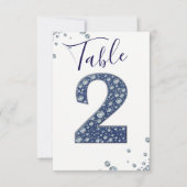 Denim & Diamonds Bling Glitter Tafelnummer 2 TWEE (Voorkant)