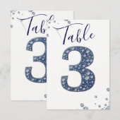 Denim Diamonds Bling Glitter Tafelnummer 3 DRIE (Voorkant / Achterkant)