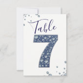 Denim Diamonds Bling Glitter Tafelnummer 7 ZEVEN (Voorkant)