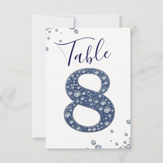 Denim Diamonds Bling Glitter Tafelnummer 8 ACHT (Achterkant)