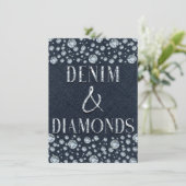 Denim & Diamonds Bling Glitter Verjaardagsfeest Gl Kaart (Staand voorkant)