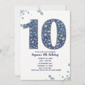 Denim & Diamonds Bling Glitters 10e 10 Verjaardag Kaart (Voorkant)