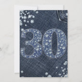 Denim & Diamonds Bling Glitters 30TH 30e Verjaarda Kaart (Achterkant)
