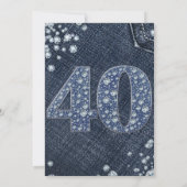 Denim & Diamonds Bling Glitters 40TH 40 Verjaardag Kaart (Achterkant)