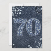 Denim & Diamonds Bling Glitters 70TH 70 Verjaardag Kaart (Achterkant)