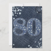 Denim & Diamonds Bling Glitters 80TH 80 Verjaardag Kaart (Achterkant)