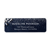 Denim Diamonds Bling Klasse Elegant Adres Etiket (Voorkant)