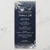 Denim Diamonds Bling Klasse Elegante Verjaardagsfe Menu (Voorkant)