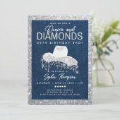 Denim Diamonds Bling Lijst 30ste verjaardagsfeest Kaart (Staand voorkant)
