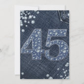Denim & Diamonds Bling Schitter 45e 45 Verjaardag Kaart (Achterkant)