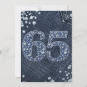 Denim & Diamonds Bling Schitteren 65e 65 Verjaarda Kaart (Achterkant)