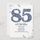 Denim & Diamonds Bling Schitteren 85ste 85 Verjaar Kaart (Voorkant)