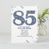 Denim & Diamonds Bling Schitteren 85ste 85 Verjaar Kaart (Staand voorkant)