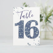 Denim & Diamonds Bling Schitterende Tafelkaart 16 Kaart (Staand voorkant)