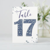 Denim & Diamonds Bling Schitterende Tafelkaart 17 Kaart (Staand voorkant)