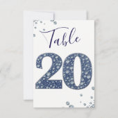 Denim & Diamonds Bling Schitterende Tafelkaart 20 Kaart (Voorkant)