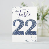 Denim & Diamonds Bling Schitterende Tafelkaart 22 Kaart (Staand voorkant)